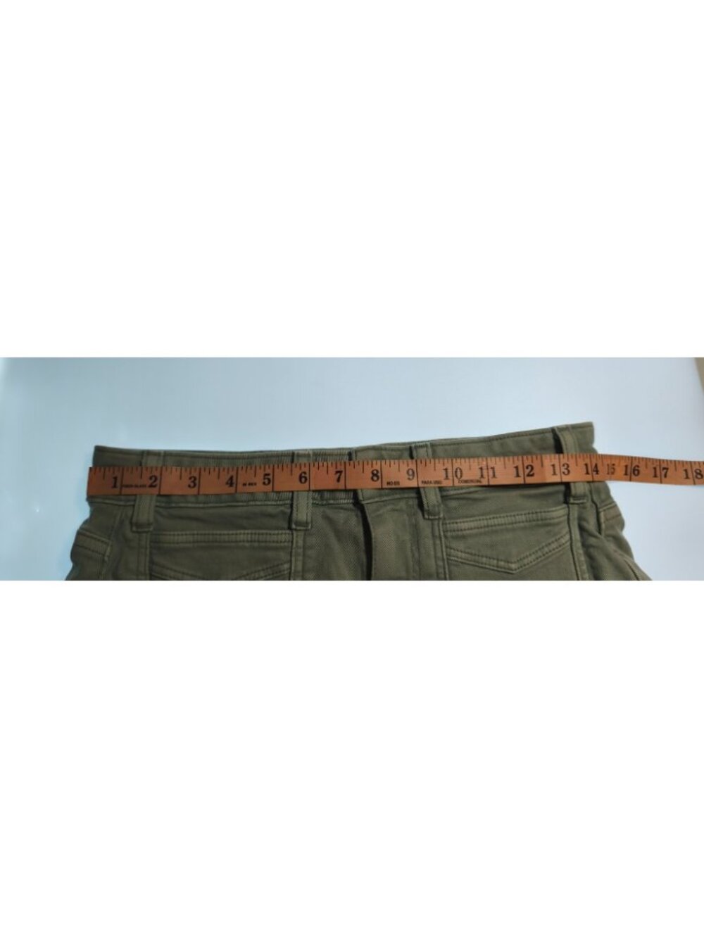 PAIGE Harper Wide Leg Jeans 29 High Rise Ankle Green Cropped Denim Women - Picture 6 of 9